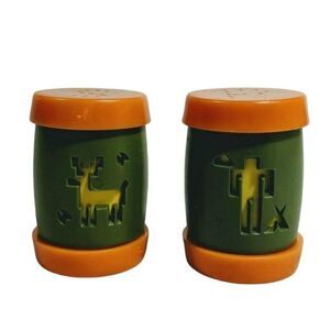 VTG Salt & Pepper Shakers‎ 60-70s St Labre Indian School MCM Plastic Montana USA